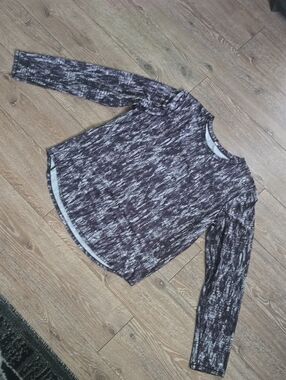 lululemon athletica Black and White Marled Long Sleeve Tee